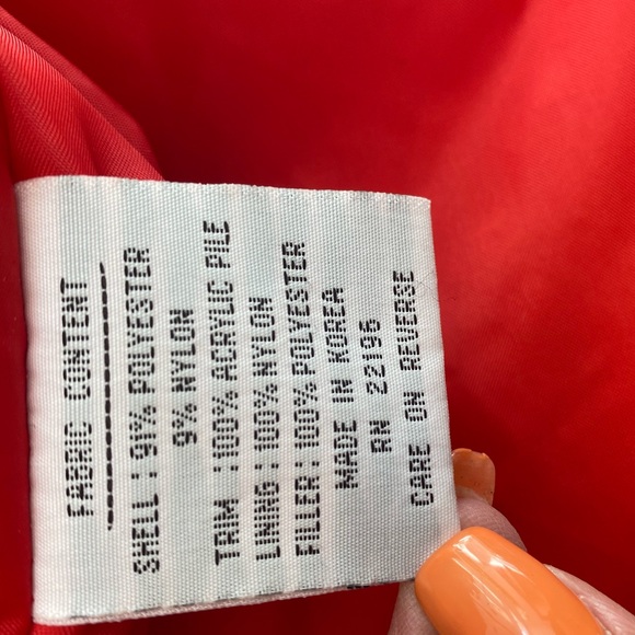 RED COAT by Jason Cole with Black Fur Sleeves & Collar - Picture 15 of 15